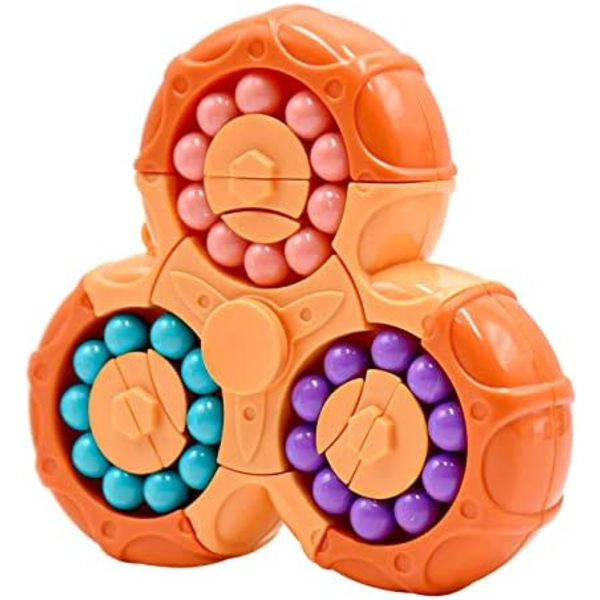 11x10x2,5cm Roterande Magisk Bönkub, 2 i 1 Rolig Pärlpussel Utbildningsleksak, Stressavlastande Fidget Hand Sensor