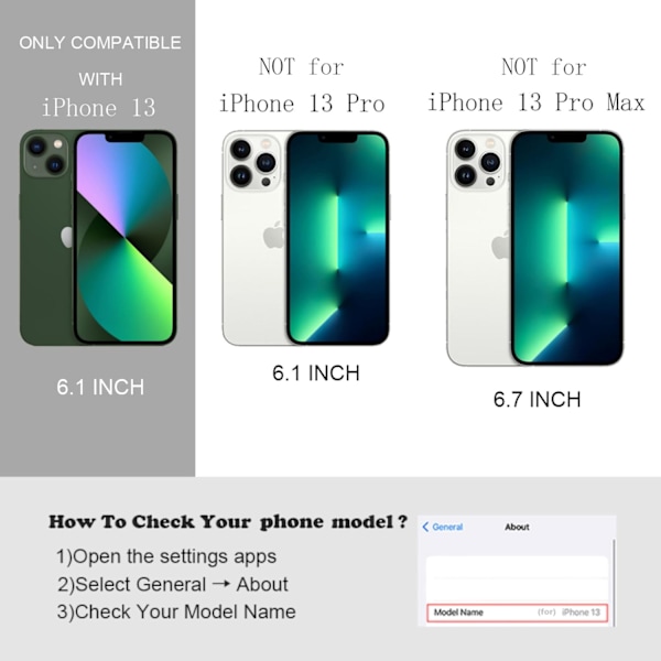 14.6×7×0.6cm Telefonfodral för iPhone 13, Enkelt Vågmönster Vågig Ram Mjuk Silikon Estetiskt Telefonfodral för iPhone 13