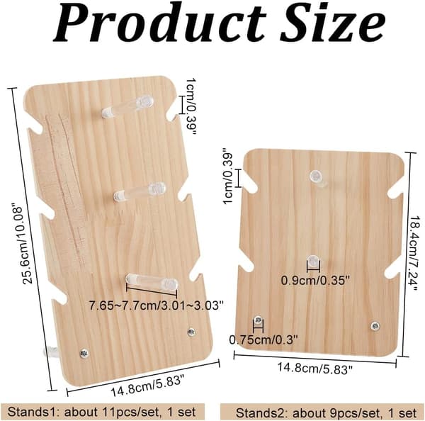 2 sæt solbriller display stand, træ display stand 3-tier/2-tier briller rack holder briller