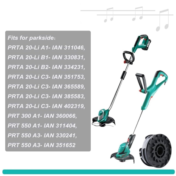 2 varaosaa Parkside PRT 550 A1/B2/C3 Niittokeloja