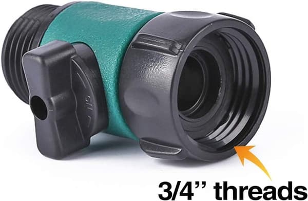 ABS avstängningsventil för trädgårdsslang, 3/4\" gängad kulventil avstängningsslangadapter (6-pack)