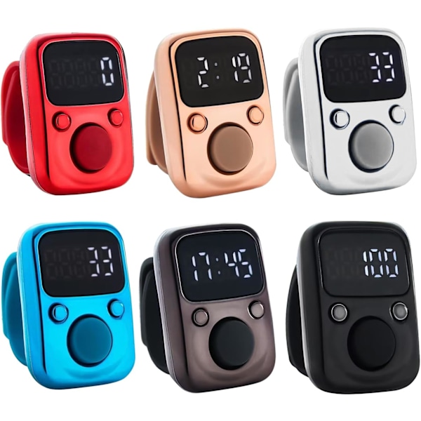 1 stk. Talletæller Klikker Fingerdisplay Manuel Tælling Tally Klikker Timer Fodboldtæller USB Opladning Dekompression