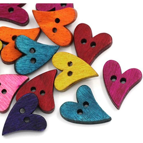 Tretre knapper Dekorative knapper Syknapper (100 stk) Heart Shaped