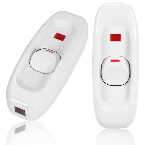2 stk med ledning, vippebryter for lys, ledningsbryter, lysbryter