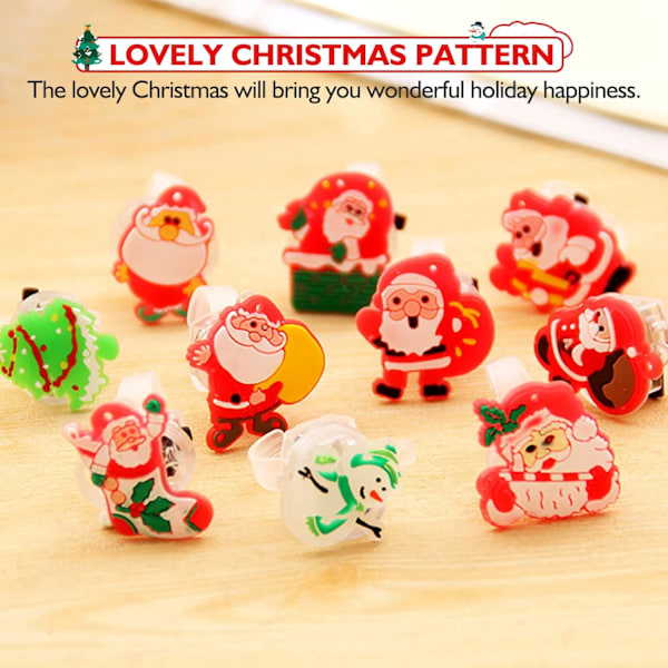 25 stk Juleringe med LED-lys for barn - Julegaveposer for barn - Blinkende juleleker