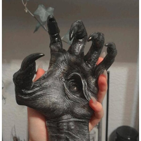 Heks skulptur vægdekoration, retro heks vægdekoration, harpiks heks hånd dekoration, Halloween vægophæng