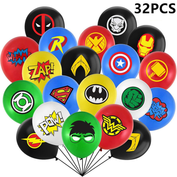 Superhero Party Supplies 32 Pack Superhero Ilmapallot 12 tuumaa