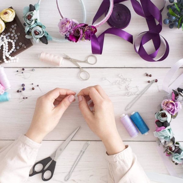 Pieces Nålträdare Snöre Tång Nålträdare Bandklämmor Nålträdare Pincett Elastisk Metall Lätt Tråd För Band Elastiskt Bälte Gummiband