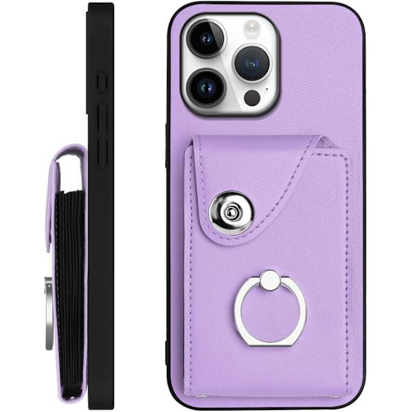 Kompatibel med iPhone 16 Pro Max Plånboksfodral med kortfackdesign 360° Rotationsringstativ Snappknapp Stötsäker Pro