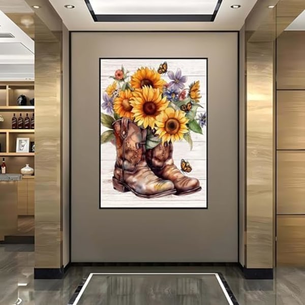 12 x 16 Tum Diamantmålning Kit för Vuxna, 5D Fjäril Solros Blommor Diamantkonst Kit för Nybörjare, DIY Full