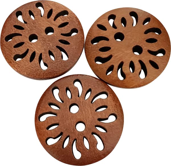 (Brun 25mm 20stk) Runde brune treknapper