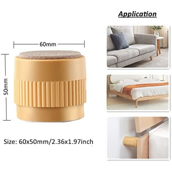 8 Pakk Justerbare Runde Møbelhevere Selvklebende Senghevere Heavy Duty Møbelbenforlengere for Seng Sofa Couch C