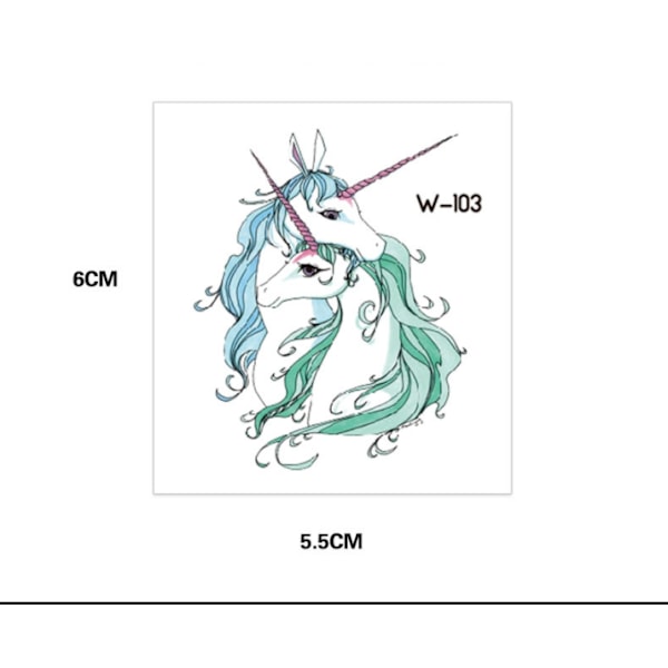 2 pakka Unicorn-juhlien lahjoja - Väliaikaiset tatuoinnit lapsille - 20 tyyliä - Syntymäpäiväjuhlien tarvikkeet,