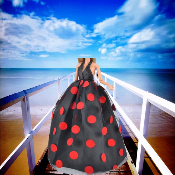 Barbie kläder accessoarer, docka bröllopsklänning prinsessklänning eve
