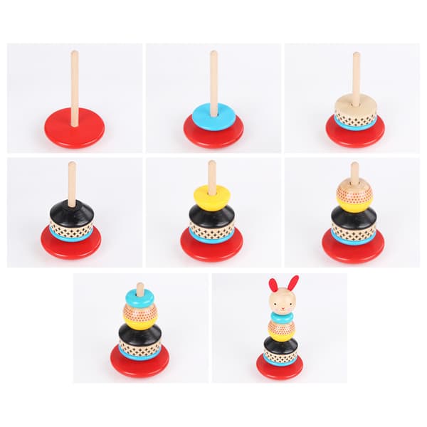Regnbue Pyramide Baby Legetøj, Montessori Læringslegetøj til Børn