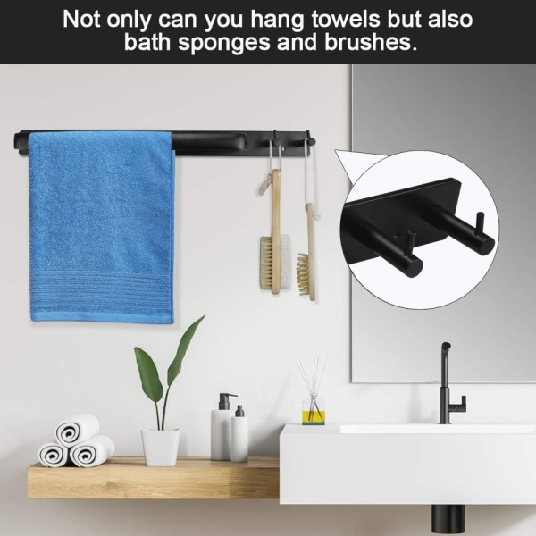 Kylpyhuoneen pyyheteline Ruosteenkestävä pyyhetanko alumiininen pyyheteline Seinään kiinnitettävä pyyheteline Pyyhehyllyllä