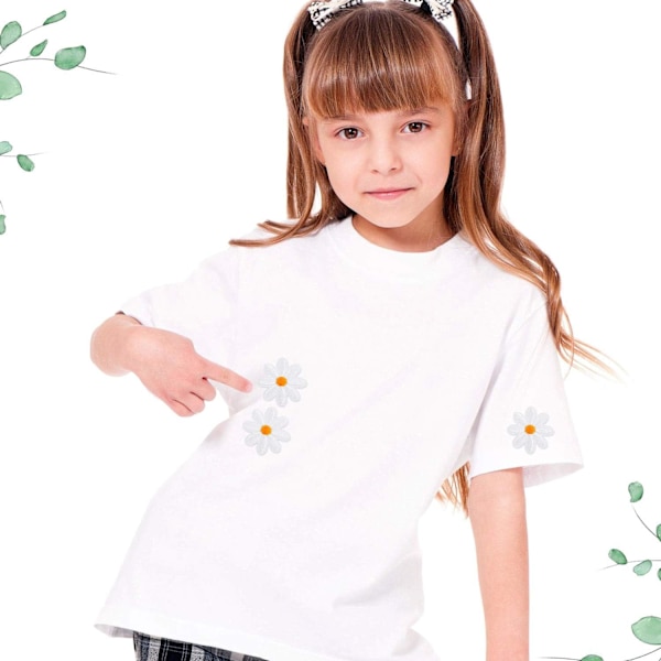 40 stk. Daisy Flower Patch Flower Applique Stryge-på Patches Em