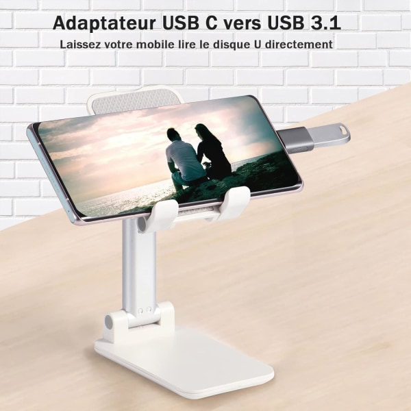 2 kpl USB 3.1 - USB C -sovitinta, nopea tiedonsiirto, USB C -uros naaras, Thunderbolt 3 Type C t