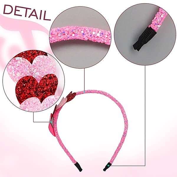 1 stk Valentinsdag Hjerte Hodebånd Hårbånd Glitter Hårbøyle Rød og Rosa Sekvens Hårtilbehør Hodeplagg for Damer