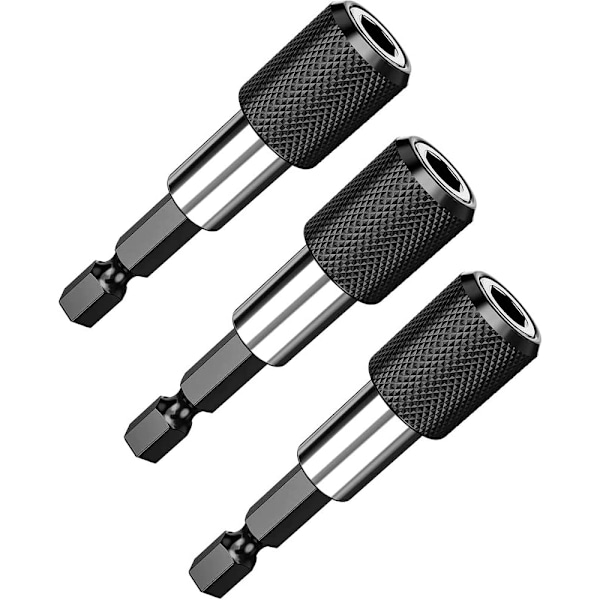 Förpackning 1/4\" Snabbväxlande Magnetisk Bitshållare Magnetisk Bitshållare för Sladdlös Skruvdragare Lämplig för Borr, Skruvdragare, Gängad Skruv, Längd 60mm