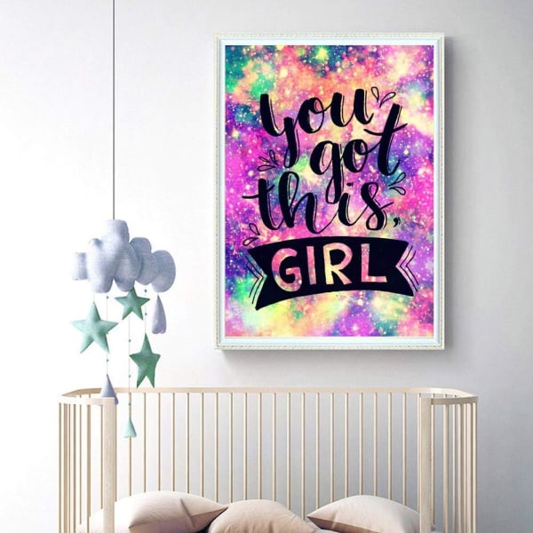 30*40 CM DIY 5D timanttimaalaus numeroiden mukaan -sarjat, värikäs Q