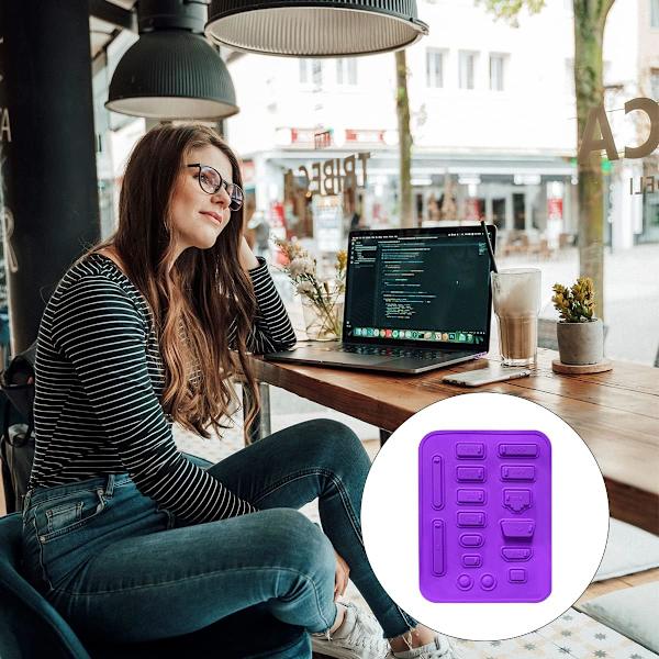 16 kpl silikonista valmistettua pölysuojatulppaa (violetti), tietokoneen liitäntäsuojus P