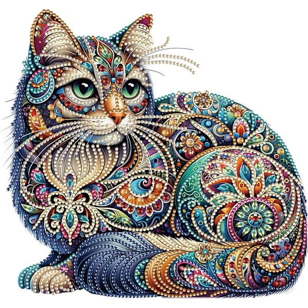 1 st Blå Katt Diamantmålning Kit för Vuxna DIY 5D Diamantkonst Måla med Specialformad Kristalldiamant Hantverk för H