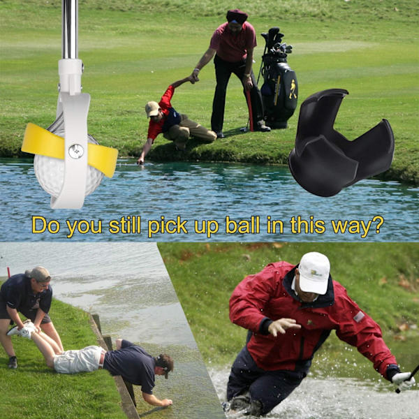 Teleskopisk golfbollshämtare i rostfritt stål för vatten med golfbollsputtergreppverktyg, golftillbehör