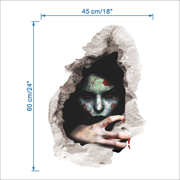 3D Halloween-vægklistermærker, skræmmende lig-vægklistermærker, skræl og klæb zombie-vægklistermærker, banshee-wa