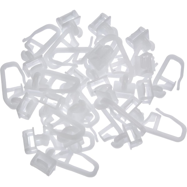 20 Stycken, Plast, Vit, Clip-on Glid med Vikbar Krok inkluderad,