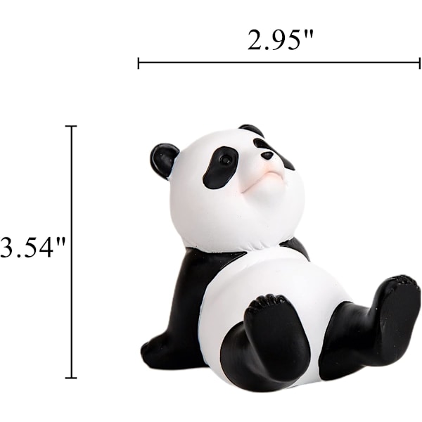 Söt Panda Smartphone Stativ, Kawaii Rum Dekoration Estetisk (Vit)