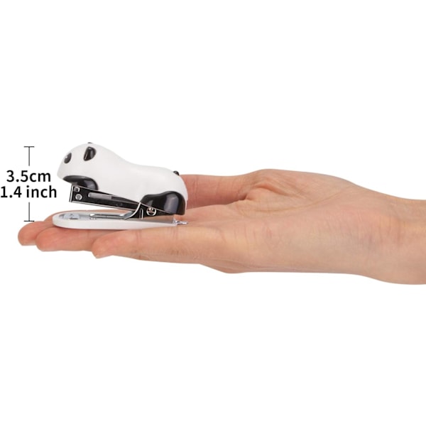 1 stk Mini Søt Panda Skrivebordsstiftemaskin, Kontorstiftemaskin, 12 Ark Kapasitet, Inkluderer Innebygd Stiftfjernere & 1000 stk Nr. 10 Stifter