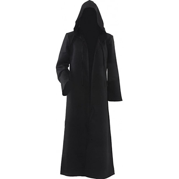 1 stk. troldmandsfrakke med hætte, kappe til Halloween, rollespilskostume XL
