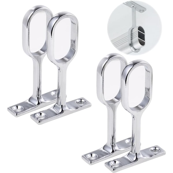 Klesstangsbraketter, Klesstangsbraketter, Oval Klesstangsbrakett, Flensbrakett, Klesstangsholder, Sinklegering