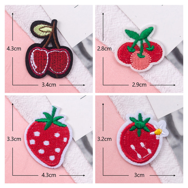 Søte fruktstrykejern/sy-på applikasjoner for klær, kjoler, hatter, j