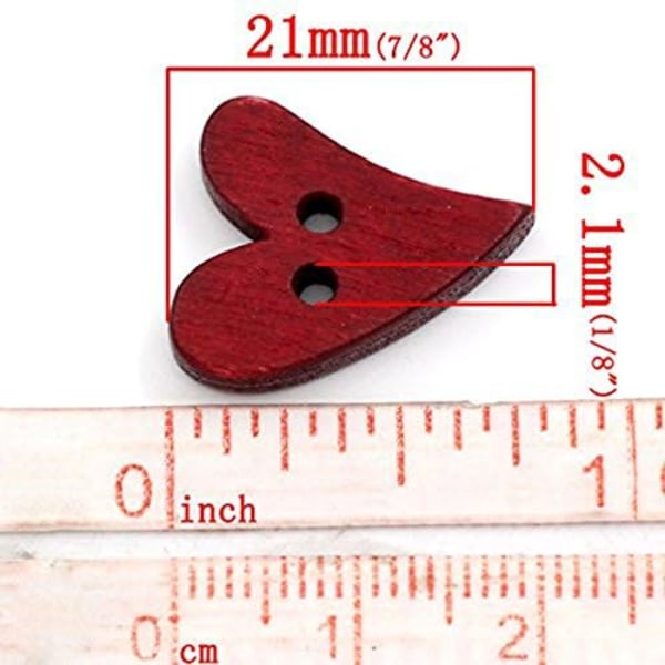 Tretre knapper Dekorative knapper Syknapper (100 stk) Heart Shaped