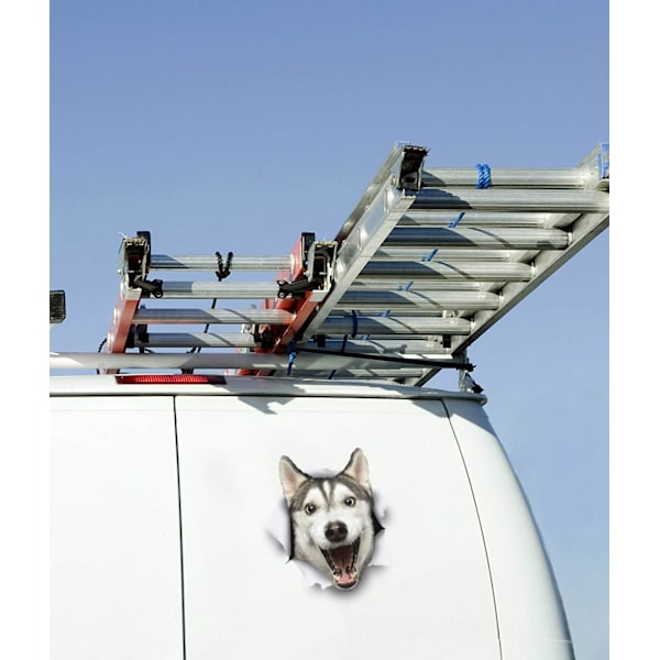 3D-klistremerker for hunder - 2-pakning - Happy Husky for Wall, Fridge Stic