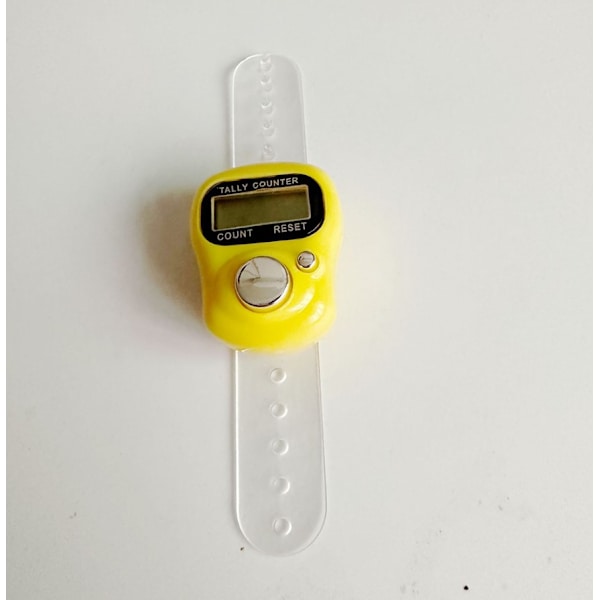 (13x5x1cm) (gul) 1 stk Mini LED Husholdningsteller, Ringteller, Knappteller
