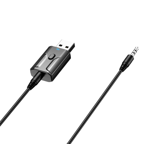 1 st Bluetooth 5.0 sändare och mottagare, USB trådlös ljudadapter med 3,5 mm ljudkabel, L