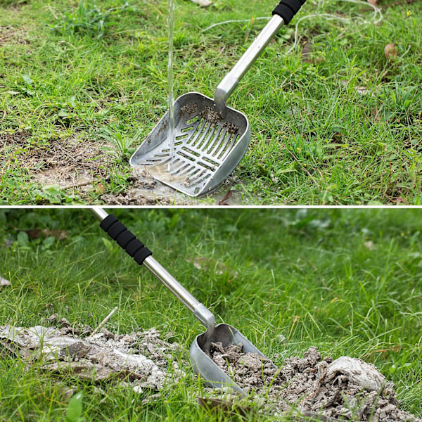 Kattesandspade Justerbar Lengde, Robust og Praktisk Kattesandspade i Rustfritt Stål