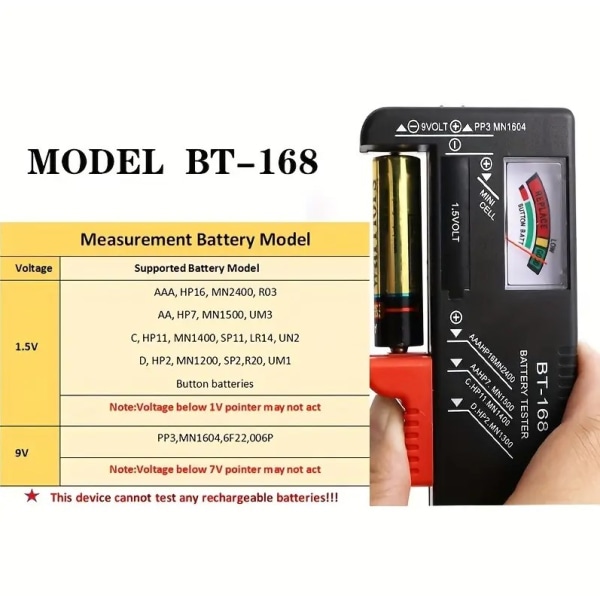 AA/AAA/C/D/9V/1,5V batterier Universal knappcell batterifärg