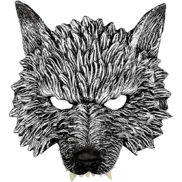 Varulv Mask Halloween Halv Ansikts Varulv Mask Djur Maskerad Mask för Cosplay Kostym
