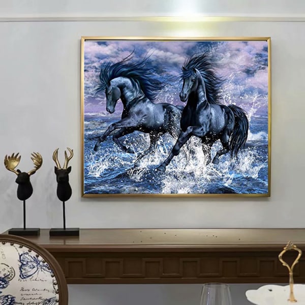 30 x 40 cm ,cheval au galop Diamantmaleri Broderie Diamant P