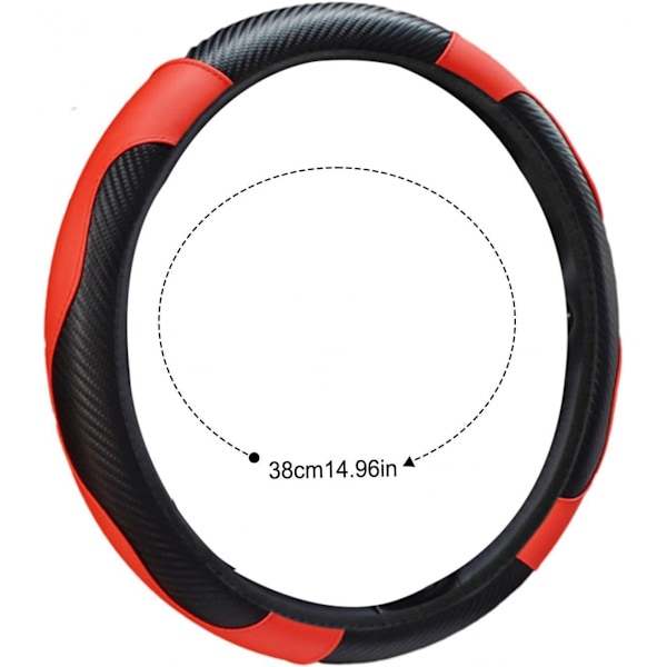 Bilstötskydd i kolfiberläder, 38 mm Black Red