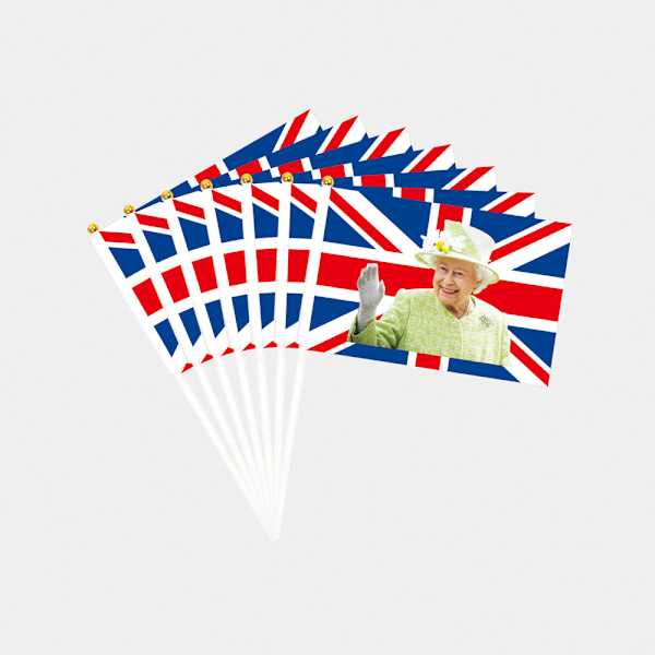20 Pakke Dronning Elizabeth Håndviftning Flag 70. Bryllupsdag