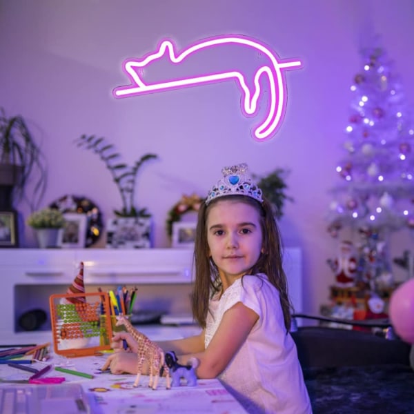 Katt LED-skylt Väggdekor Anpassad Katt Neon Skylt USB Neon Skylt för Var