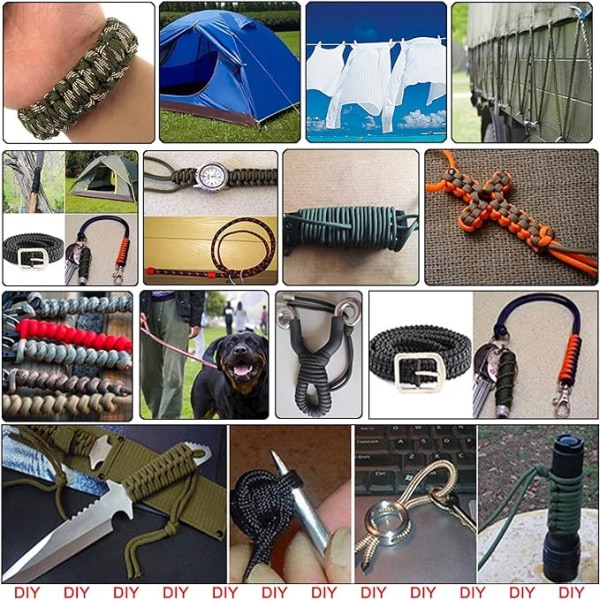4 stk 15 meter Paracord tau med 7 tråder Nylon tau 250kg Brea
