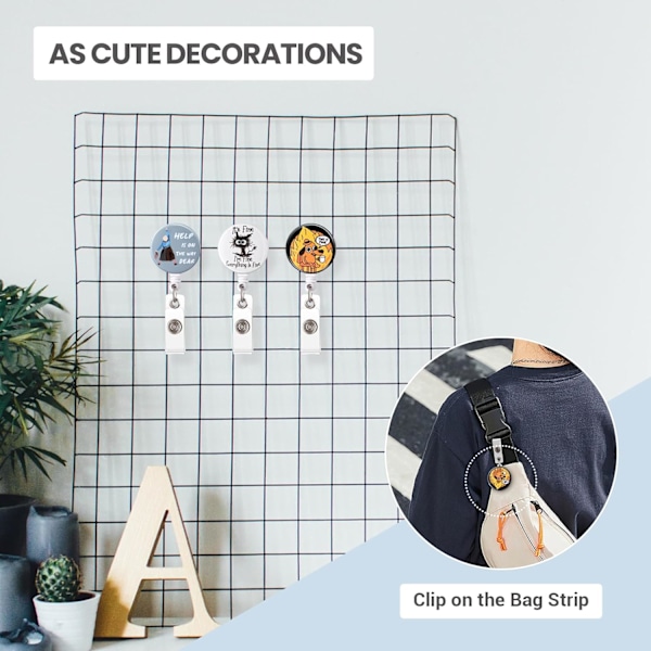Badge Reel Sjov Badge Holder Sød Badge Clip til Sygeplejerske This is Fine Hund Udtrækkelig ID Badge Clips Kontor Navneskilt Tilbehør Sygeplejerskestuderende Gave