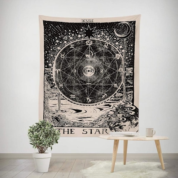 (150x200cm) Tarotstjärna Gobeläng Väggbonad Zodiak Gobeläng Astro