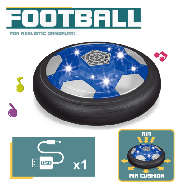 Genopladelig Air Power Fodbold Fodbold med LED Starlig